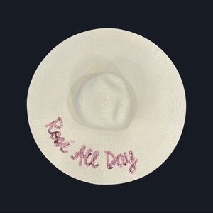 Sequined rosé all day cream colored women’s sun hat